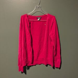 Lands' End Hot Pink Knit Cardigan